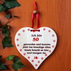 Herz aus Ahorn *Ich bin heute 50...*