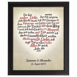 Herz aus Worten - personalisiertes Bild
