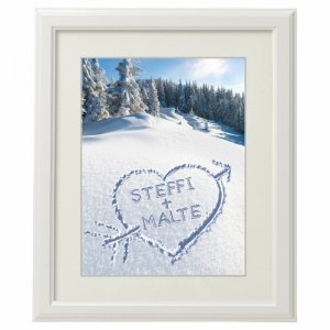 Herz im Schnee - gerahmtes Bild