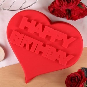 Herzbackform aus Silikon *Happy Birthday