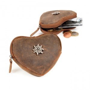 Herzförmige Minibörse Edelweiß