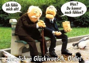 *Herzlichen Glückwunsch, Oldi!* Postkart