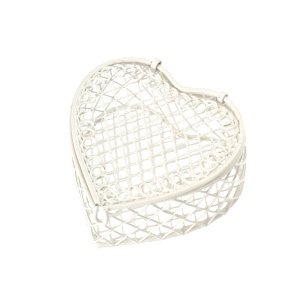 Herzschatulle Vintage, weiß, 2 St.