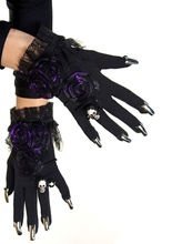 Hexe Gothic-Handschuhe mit Nägeln schwar