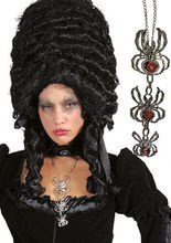 Hexen Halskette Spinne silber-rot