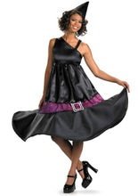 Hexenhut Halloween Damen Kostüm schwarz