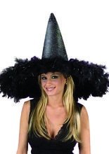 Hexenhut Mega mit Federn