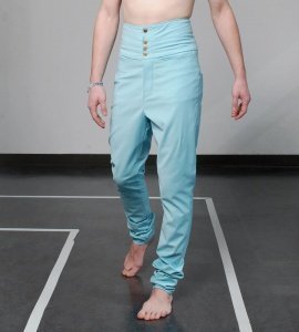 HIGH WAIST PANTS, blau