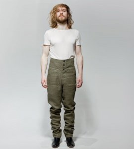 HIGH WAIST PANTS, grau-grün