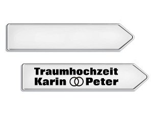 Hinweisschild Richtungspfeil Hochzeit