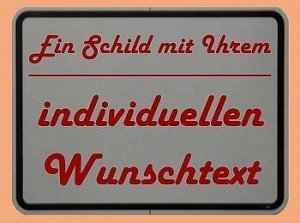 Hinweisschild rechteckig mit Wunschtext