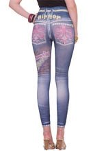 Hip Hop Jeans-Leggings blau-bunt