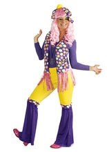 Hippie 60er 70er Damenkostüm blau-gelb