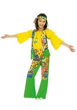 Hippie Mädchen 60er 70er Kinderkostüm gr