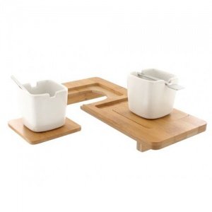 Hochwertiges 5 tlg. Espresso-Set Bambus