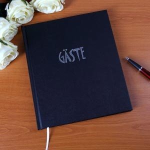 Hochwertiges Gästebuch in Schwarz