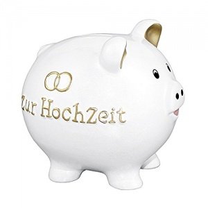 Hochzeits Sparschwein weiß