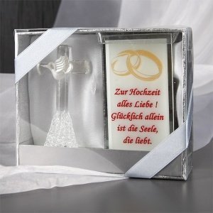 Hochzeitse-Deko-Set Bild + Glaskreuz