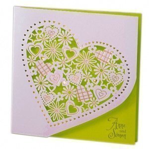 Hochzeitseinladung Alessa, perlmutt-grün