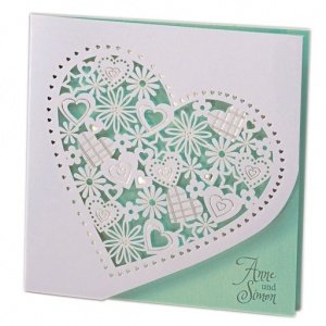 Hochzeitseinladung Alessa, perlmutt-mint