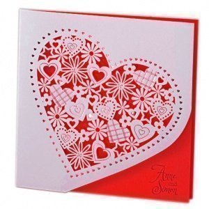 Hochzeitseinladung Alessa, perlmutt-rot