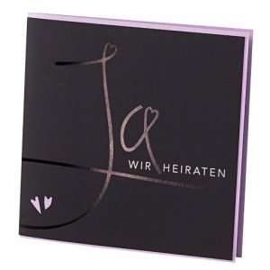 Hochzeitseinladung Cori, schwarz-flieder