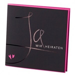 Hochzeitseinladung Cori, schwarz-fuchsia