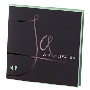 Hochzeitseinladung Cori, schwarz-mint