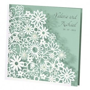 Hochzeitseinladung Dalia, perlmutt-mint