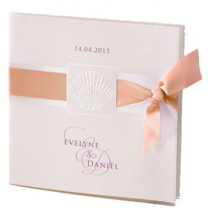 Hochzeitseinladung Lely, creme-cognac