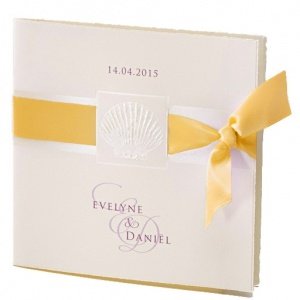 Hochzeitseinladung Lely, creme-gelb