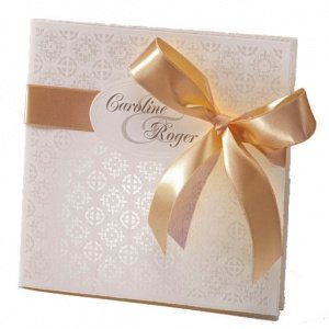 Hochzeitseinladung Lizzy, creme-cognac