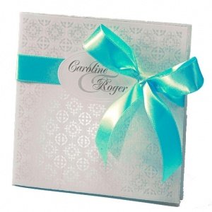 Hochzeitseinladung Lizzy, creme-türkis