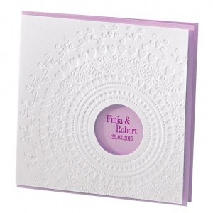 Hochzeitseinladung Nelly, weiß-flieder