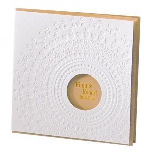 Hochzeitseinladung Nelly, weiß-gold