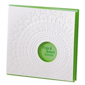 Hochzeitseinladung Nelly, weiß-grün