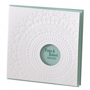 Hochzeitseinladung Nelly, weiß-mint