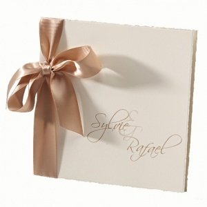Hochzeitseinladung Sylvie, creme-cognac