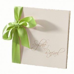 Hochzeitseinladung Sylvie, creme-grün