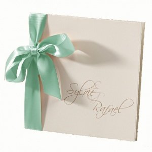 Hochzeitseinladung Sylvie, creme-mint