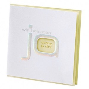 Hochzeitseinladung Tammy, weiß-gelb