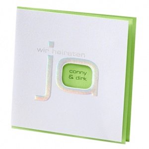 Hochzeitseinladung Tammy, weiß-grün