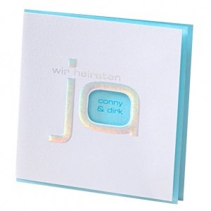 Hochzeitseinladung Tammy, weiß-türkis