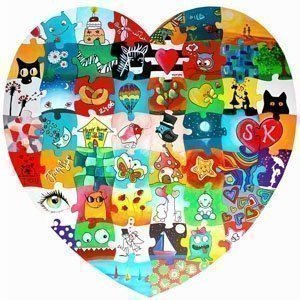 Hochzeitspuzzle Herz zum Bemalen