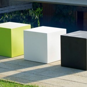Hocker Kube, weiß