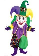 Hofnarr Clown mit Riesenmaske Kostüm bun