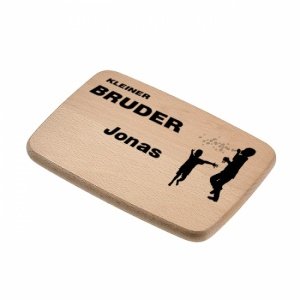 Holz-Frühstücksbrett *Kleiner Bruder* mi