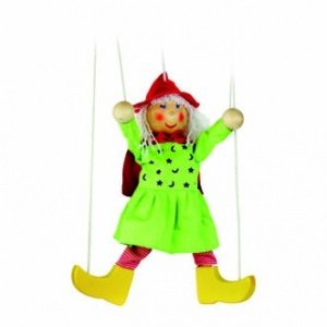 Holz-Marionette Hexe von Bino Holzspielz