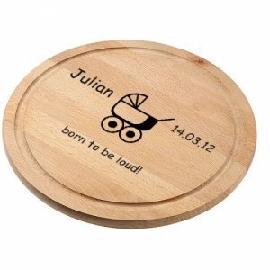 Holz-Schneidebrett *Baby* rund mit eigen