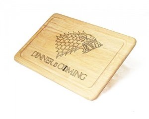 Holz-Schneidebrett, Game of Thrones inspiriert "Dinner Is Coming", Lasergravur